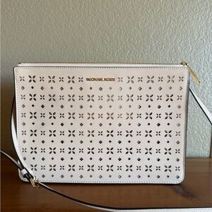 Michael Kors Cream Crossbody Bag with Gold Accents
